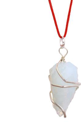 Devadidev Opolite Raw Rough Stone Wire Wrapped, Handmade Locket Agate Stone Pendant