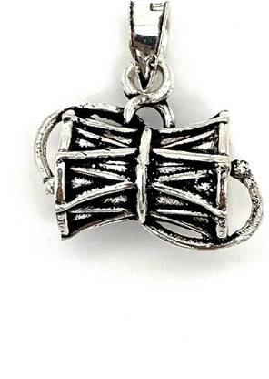 SOMYA PURE 925 SILVER Damru-Pendent-5GM Black Silver Silver Pendant