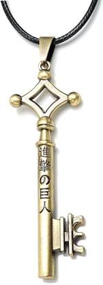 RVM Jewels Attack On Titan Eren Key Pendant Necklace Cosplay Jewelry Anime Accessory Alloy Pendant