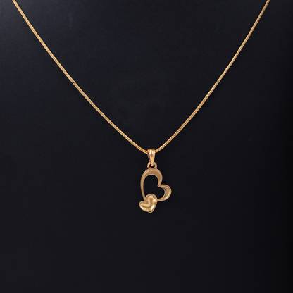 Gilher Gilher Fancy Gold Plated Heart Locket Chain For Women And Girl Gold-plated Alloy