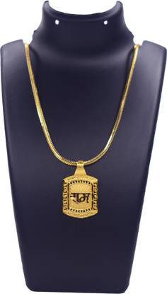 Ansh Enterpris Gold Bhagwan Shri Ram Chain with Pendant Locket Gold-plated Crystal Brass Pendant