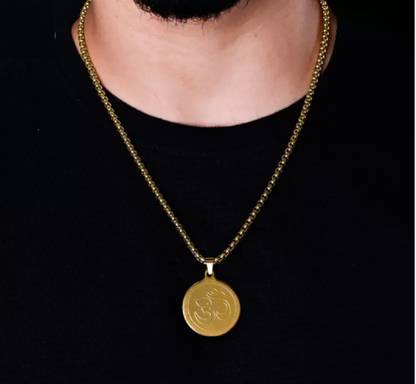 Laksh Pendal Round Gol OmNK Gold-plated Alloy Pendant Set