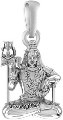 Akshat Sapphire Sterling Silver (92.5% purity) God Shiva Pendant for Men & Women Pure Silver Lord Shiv Locket for Good Health & Wealth Sterling Silver Pendant
