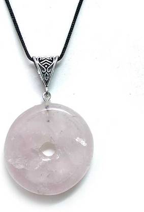 AIR9999 Natural Rose quartz Donut Shaped Crystal Pendant Quartz Crystal