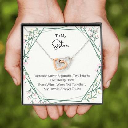Rakva Gift Sister Distance Never Separates, Birthday Sister Present For Sister Sterling Silver Pendant Set