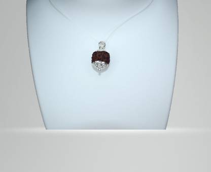 shritha Rudraksha pendant with Silver cap| Handmade | Panchmukhi Rudraksha | 999 Pure Silver Pendant