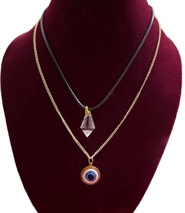 Laakshi Multi-Layered Evil Eye Pendant Necklace for Women and Girls | Steel Pendant Set