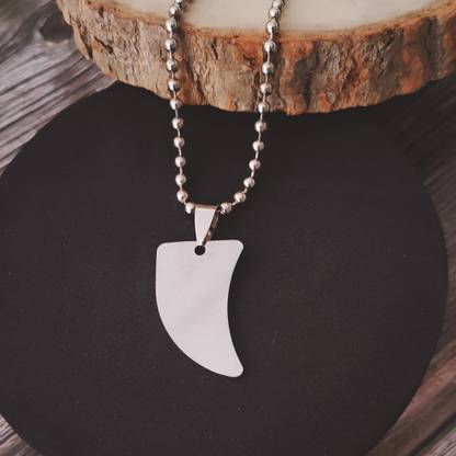 M Men Style Mens Fashion Lion Teeth Jewelry Silver Stainless Steel Pendant Necklace Sterling Silver Stainless Steel Pendant