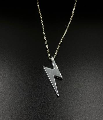 सफिशा Lightning Thunderbolt Shaped Pendant Silver Plated Silver अलॉय, स्टेनलेस स्टील पेंडेंट सेट