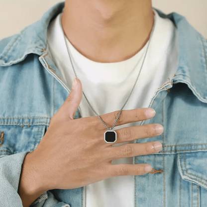 Maatrachaaya Piyush Enterprises Stylish Silver Plated Black Onyx Pendants Sterling Silver Onyx Alloy Pendant