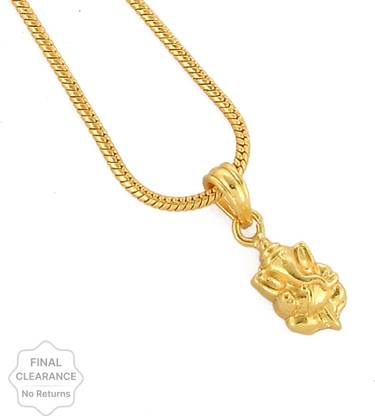 VIANSH Simple Chain with Pendant Lord Ganesha Locket Ganpati Ganesh ji Maharaj Gold-plated Alloy Pendant Set