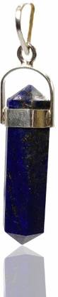 Plus Value Lapis Lazuli Pendant Silver Cap for Reiki Crystal Aura Chakra Healing Fengshui Pencil Shape Stone Pendant
