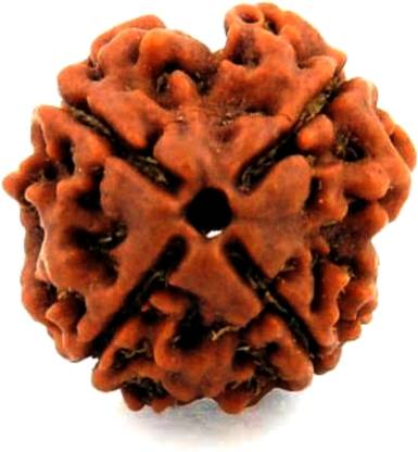 Navdurga Jyotish Kendra 4 Mukhi Rudraksha Natural Lab Certified (100% Original) Wood Locket