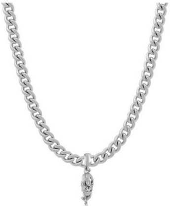 Akshat Sapphire Sterling Silver (92.5% Purity) Ambitious Stylish Mermaid Curb Chain Pendant 22" Sterling Silver Pendant Set