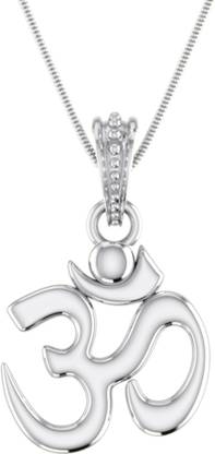 Akshat Sapphire Sterling Silver (92.5% purity) Om Pendant for Men & Women Pure Silver Locket for Good Health & Wealth,Gift for Friends Sterling Silver Pendant