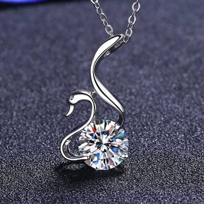 MYKI Gorgeous Swan Designer Pendant Gold-plated Swarovski Crystal Sterling Silver Pendant