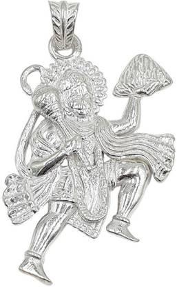 Sahiba Gems Big Size Silver Hanuman Ji Locket / Pendant Silver Locket
