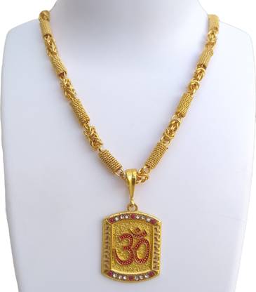 D D FASHION New Om pandent with Holo chain for mens and boys. Gold-plated Alloy Pendant Set