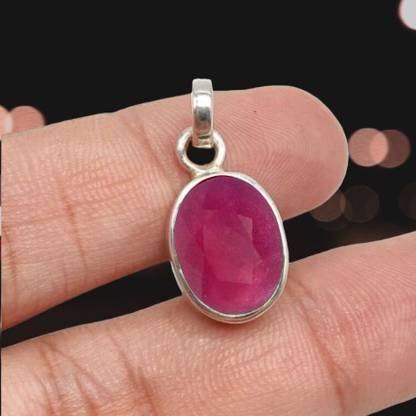 Chopra Gems Natural Ruby Pendant A+ Quality Gemstone For Men & Women Ruby Brass