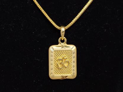 MAKEBAE Gold-Plated Om Pendant Locket for Men & Women Gold-plated Alloy Locket