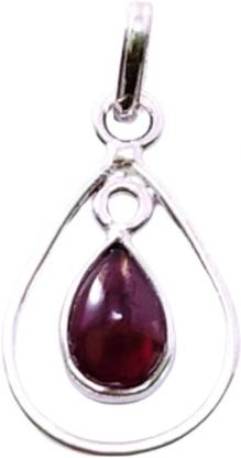 jsaj GARNET STONE HEART SHAPE BEZEL DESIGN OR SIMPLE DESIGN PENDANT 999 Silver Garnet Sterling Silver Pendant