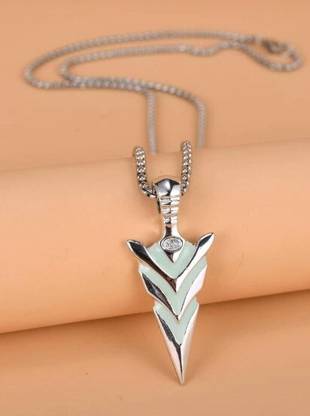 vien Green Arrow Necklace Knight Spear Necklace Glow in The Dark Pendants Necklaces Silver Alloy Locket