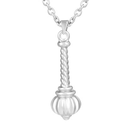 Morvi Silver Plated Lord Hanuman Heavy Gada, Bajrang Bali Gada Pendant Locket Silver Brass Pendant