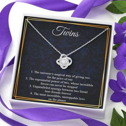 Rakva Mother Of Twins Necklace, Mom Of Twins Gift, Twins Mom Gift, New Mom Gift Zircon Sterling Silver Pendant Set