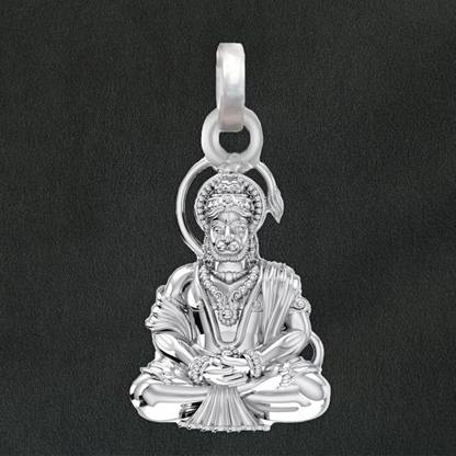 Akshat Sapphire 92.5% Pure Sterling Silver God Hanuman Bajrang Bali Pendant Locket For Kids Sterling Silver Pendant