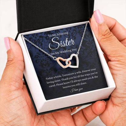 Rakva Sister Of The Bride From Sister, To Sister Wedding Day Gift From Bride Zircon Sterling Silver Pendant Set