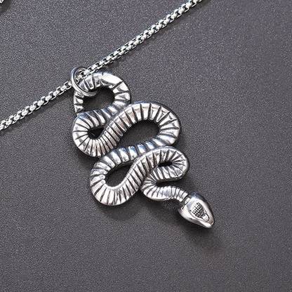 ROOTWAVE Stainless Steel Snake Style Statement Cocktail Party Pendant Necklace Silver Stainless Steel, Steel, Sterling Silver Locket