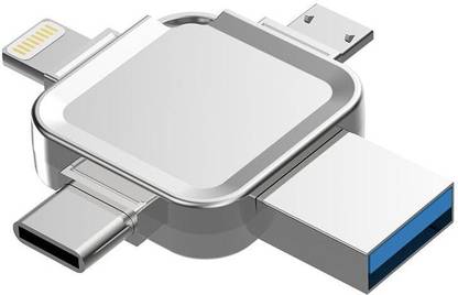 UNIGEN UniDrive 32GB 4-in-1 USB Flash Drive for Android/iPhone/iPad Mini/PC Real Memory 32 GB OTG Drive Compatible with Desktop Computer, Laptop, Mobile, Netbook, Tablet, Television USB 3.0, Lightning Metal Case