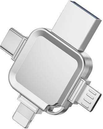 UNIGEN UniDrive 64GB 4-in-1 USB Flash Drive Memory Lightning Port 64 GB OTG Drive Compatible with Desktop Computer, Laptop, Mobile, Netbook, Tablet, Television Lightning, USB 3.0 Metal Case