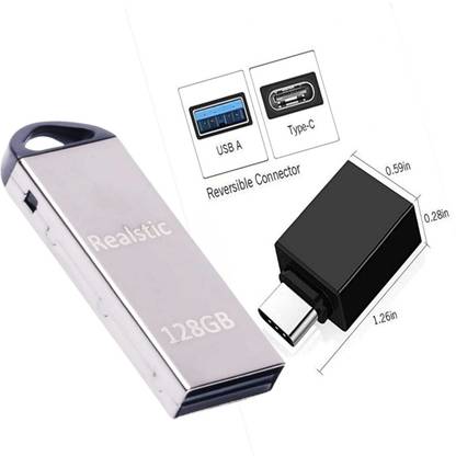 Realstic V220w 128 pendrive 128 GB Pen Drive Compatible with Audio Player, Desktop Computer, Tablet, Television USB 2.0, USB 3.0 Metal Case