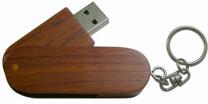 Eshop Swivel Wooden USB Flash Drive 4 GB Pen Drive Compatible with Netbook, Desktop Computer, Tablet, Audio Player, Television, Laptop USB 2.0 Wood Case