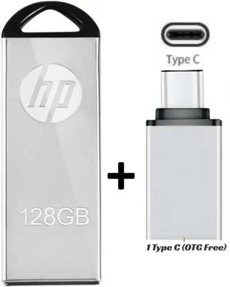 HP v220m 128 GB Pen Drive Compatible with Audio Player, Laptop, Gaming Console, Mobile, Tablet USB 2.0 Metal Case