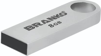 Branko 8 GB Metal Body Pen Drive 8 GB Pen Drive Compatible with Audio Player, Desktop Computer, Gaming Console, Laptop USB 2.0 Metal Case