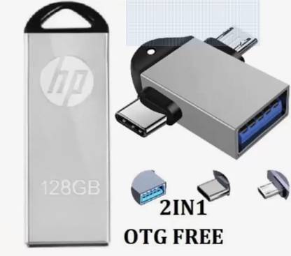 HP =V220W 128GB Flash Drive 128 GB Pen Drive Compatible with Laptop, Mobile, Desktop Computer, Audio Player USB 2.0, USB 3.0 Metal Case