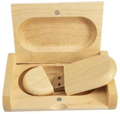 Harry Wooden USB Drive with Box Gift Ready Compact Storage 4 GB Pen Drive Compatible with Audio Player, Desktop Computer, Laptop, Mobile USB 2.0 Wood Case