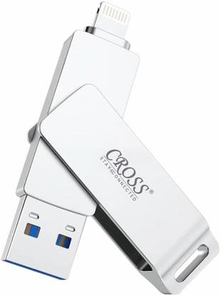 CROSS ® Ignite X2 2 in 1 Flash Drive with Light-ning,USB A, PenDrive for iOS 256 GB Pen Drive Compatible with Desktop Computer, Audio Player, Gaming Console, Laptop, Mobile, Tablet, Television USB 3.0 Metal Case