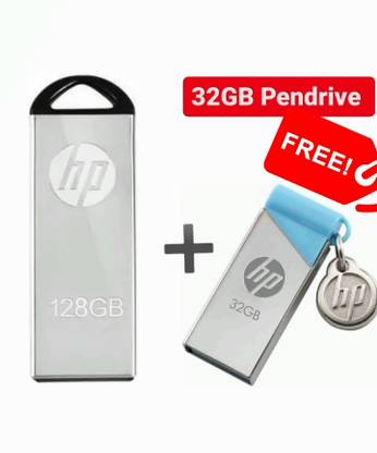 HP v220w 128 GB Pen Drive Compatible with Laptop, Mobile, Gaming Console, Television, Audio Player, Desktop Computer, Tablet USB 2.0 Metal Case