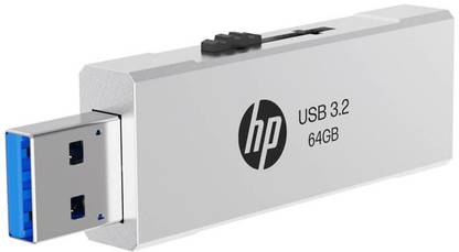 HP 818W USB3.2 Metal Body(8Y6S9AA#ACJ) 64 GB Pen Drive Compatible with Laptop, Netbook, Desktop Computer USB 3.2 Metal Case