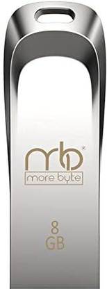 MOREBYTE 8gb USB Pen Drive with Metal Body External Storage Device 8 GB Pen Drive Compatible with Desktop Computer, Laptop, Television, Audio Player USB 2.0 Metal Case