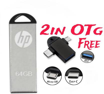 HP A1+xyz 64 GB Pen Drive Compatible with Audio Player, Laptop, Mobile, Tablet, Desktop Computer USB 2.0 Metal Case