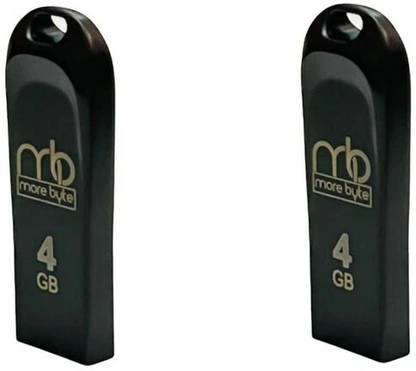 MOREBYTE 2.0 USB Pen Drive/Flash Drive with Metal Body External Storage Device 4 GB Pen Drive Compatible with Desktop Computer USB 2.0 Metal Case