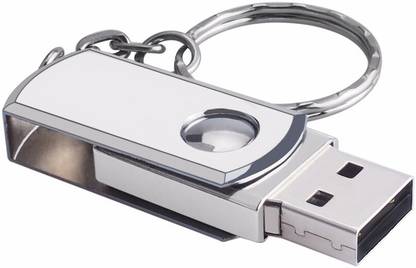 Eshop Swivel Metal Keychain USB FlashDrive 4 GB Pen Drive Compatible with Gaming Console, Desktop Computer, Television, Audio Player, Laptop USB 2.0 Metal Case