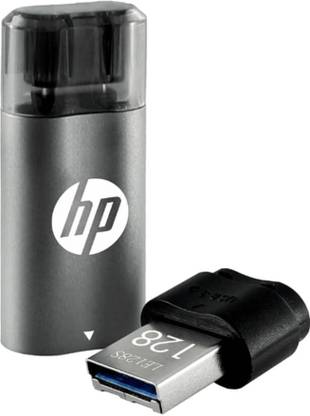 HP USB 3.2 128GB Type C OTG Flash Drive x5600c (Grey & Black) 128 GB Pen Drive Compatible with Desktop Computer, Desktop Computer, Laptop, Mobile, Tablet, Television USB 3.2 Metal Case