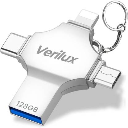 ZITRONIX 4 in 1 Flash Drive OTG Adapter 256GB Large Capacity with Lightning Micro USB C 256 GB Pen Drive Compatible with Mobile, Laptop, Desktop Computer, Tablet USB 3.0 Metal Case