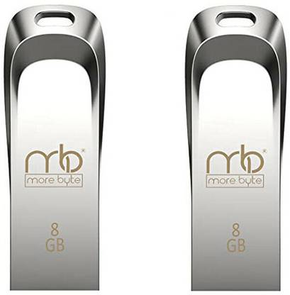 MOREBYTE 2.0 USB Pen Drive/Flash Drive with Metal Body External Storage Device 8 GB Pen Drive Compatible with Desktop Computer USB 2.0 Metal Case