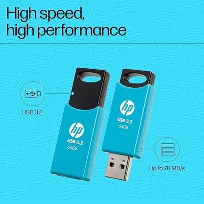 HP USB 3.2 712w 64 GB Pen Drive Compatible with Laptop, Desktop Computer, Television, Audio Player, Gaming Console, Tablet USB 3.2 Plastic Case